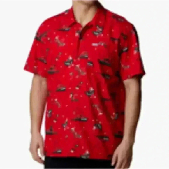 NEW Columbia PFG Marlins & Martinis Red Trollers‎ Vented Fishing Shirt Mens XXL - Picture 1 of 12